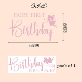 MUWEOL Fairy First Birthday Decal - First Birthday Party Decorations Decal for Baby Girls,Fairy Birthday Party Balloon Arch Decor