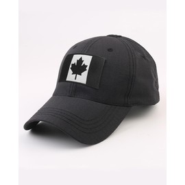 4 Packs Embroidery Canada Flag Patch with Hook Loop, Black Woven Fabric Badge Tag,Tactical Patriotic Decorations Gift For Cloth Hat