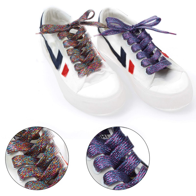 WILLBOND 16 Pairs Glitter Colored Shoelaces 42 Inch Shoe Laces