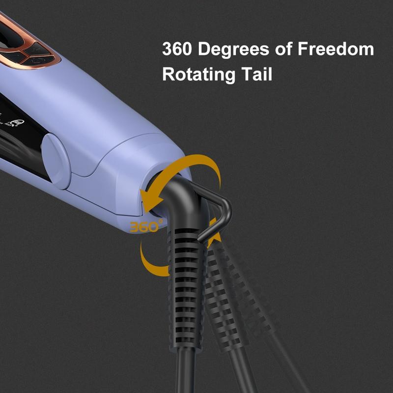JINRI Professional Volumizing Ceramic Hair Iron，Adjustable Temp，360 ° Tail Rotation，Lasting