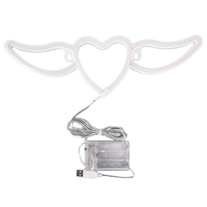 Heart Shaped Neon Light Safe Energy Saving Dual Power Heart