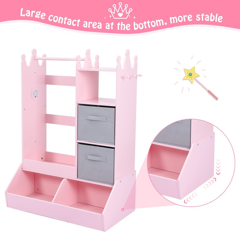 Bophy Girls' Dress up Storage with Light & Mirror, Kids