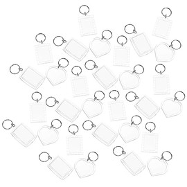 Ciieeo 60pcs Acrylic Photo Keychain Frame Double-sided Blank Key for Custom Pictures for Key Decoration Name Tags for Memories