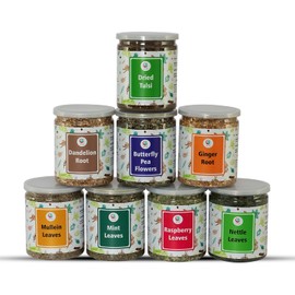 Loose Leaf Tea Set | Upto 450 Servings | Set of 8 teas for Wellness and Flavor Enthusiasts | Experience Blissful Infusion & Refreshing Aromatic Teas! | 100% Natural Ingredients | by Yogi's Gift®