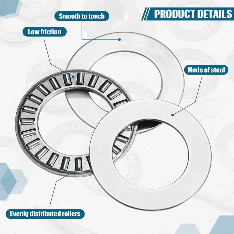 10 Sets Thrust Needle Roller Bearings with Washers 0.75 Inch
