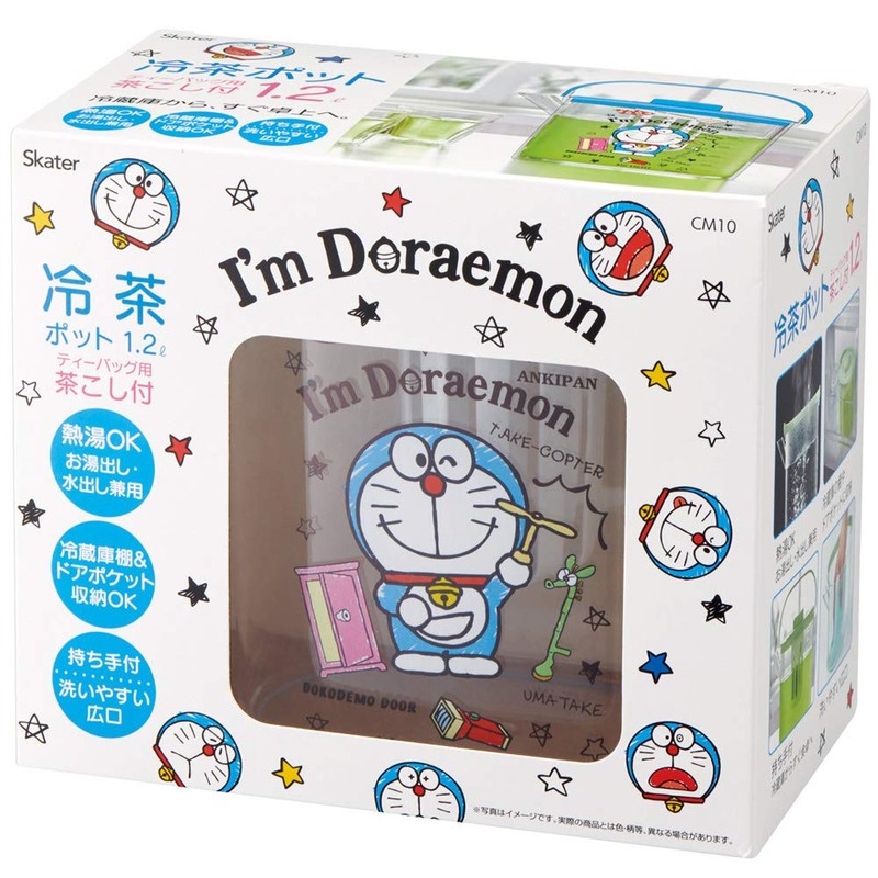 Skater I'm Doraemon Cold Tea Pot with Infuser, Cold Water