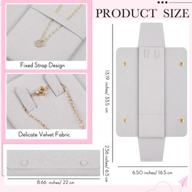 Remuuly 6 Pcs Necklace Travel Case No Tangle Necklace Pouch Travel Jewelry Organizer Bridesmaid Gifts for Wedding Bridal Shower Microfiber Jewelry Pouch Storage Bag for Women (Light Gray)