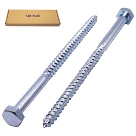SKIR'CO (Pack of 8) DIN 571 Galvanised Steel Hex Head Wood Screws M10 x 180 mm Screws Hex Head Key Screws