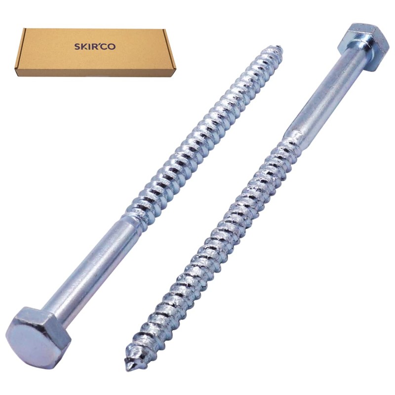SKIR'CO (Pack of 8) DIN 571 Galvanised Steel Hex Head
