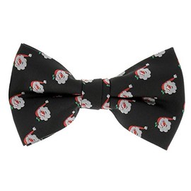 cravateSlim Christmas Bow Tie Black Santa Claus, black