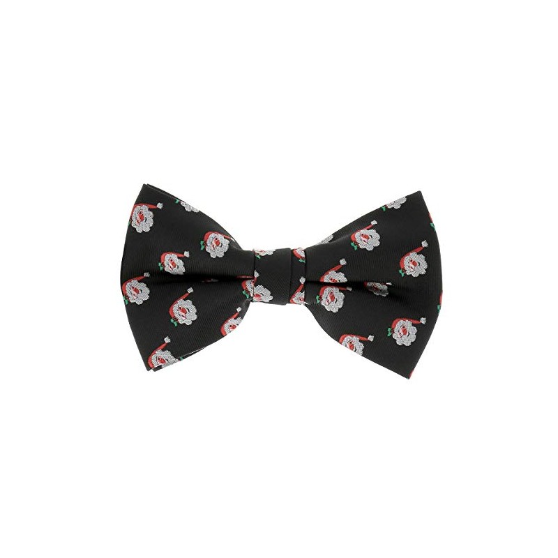 cravateSlim Christmas Bow Tie Black Santa Claus, black