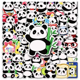 STEFORD Panda Stickers for Kids, 50pcs Cute Panda Stickers for Water Bottles Panda Party Decorations Vinyl Animal Stickers for Laptop Water Bottle Phone Luggage