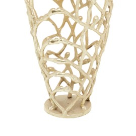 Deco 79 Aluminum Metal Coral Decorative Vase Centerpiece Vase, Vase for Home Decoration 9" x 9" x 23", Gold