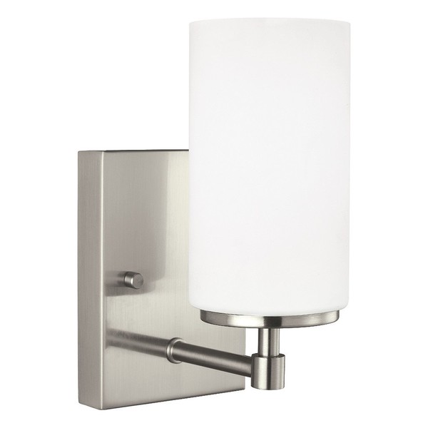 Sea Gull Lighting 4124601-962 Alturas Wall/Bath Sconce Vanity Style Fixture, One - Light, Brushed Nickel