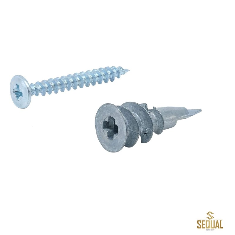 SEQUAL® Metal Driva Plasterboard Fixings & Screws (Pack of 25),