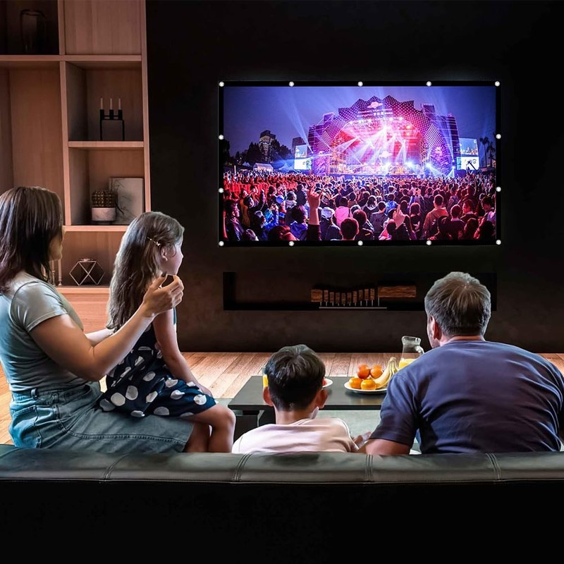 DASIAUTOEM 100 Inch Canvas Projector, 16:9 HD 4K Projector Screen