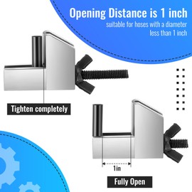 Feekoon Brake Line Clamp, 2 Pcs Hose Pinch Clamp Pliers, Metal Brake Line Clamp Suitable for Flexible Hoses Fuel Hoses Gas Lines Brake Hoses Radiator Hoses, Suitable for Hose Diameters up to 1 Inch