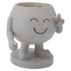 Flower Pot Cute Smile Standing Succulent Flowerpot Fadeless Resin Plant