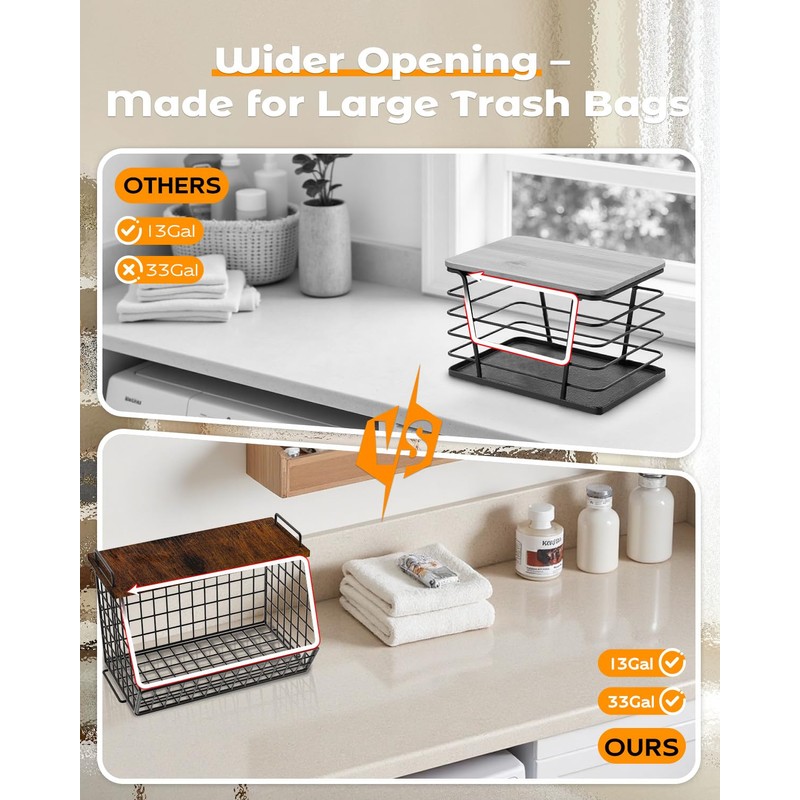 2 Pack Stackable Extra Large Trash Bag Holder Under Sink,