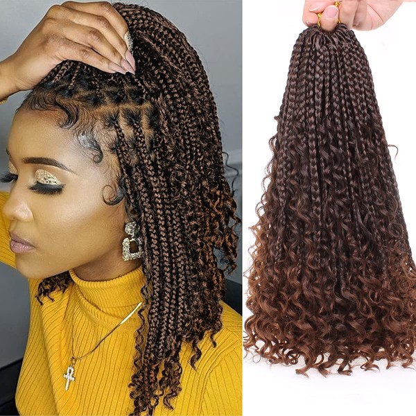 Unionbeauty 8 PCS 14 Inch Boho Box Braids Crochet Hair