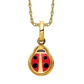 IceCarats 14K Solid Yellow Gold Ladybug Necklace Chain Pendant Charm Only