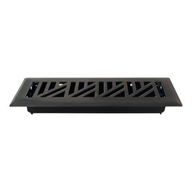 Empire Register Co, Decorative Air Vent Covers - 2x10 inch, Abstract Design, Oil Rubbed Bronze Finish, Heavy Duty Walkable Floor Register, Metal Damper Attached