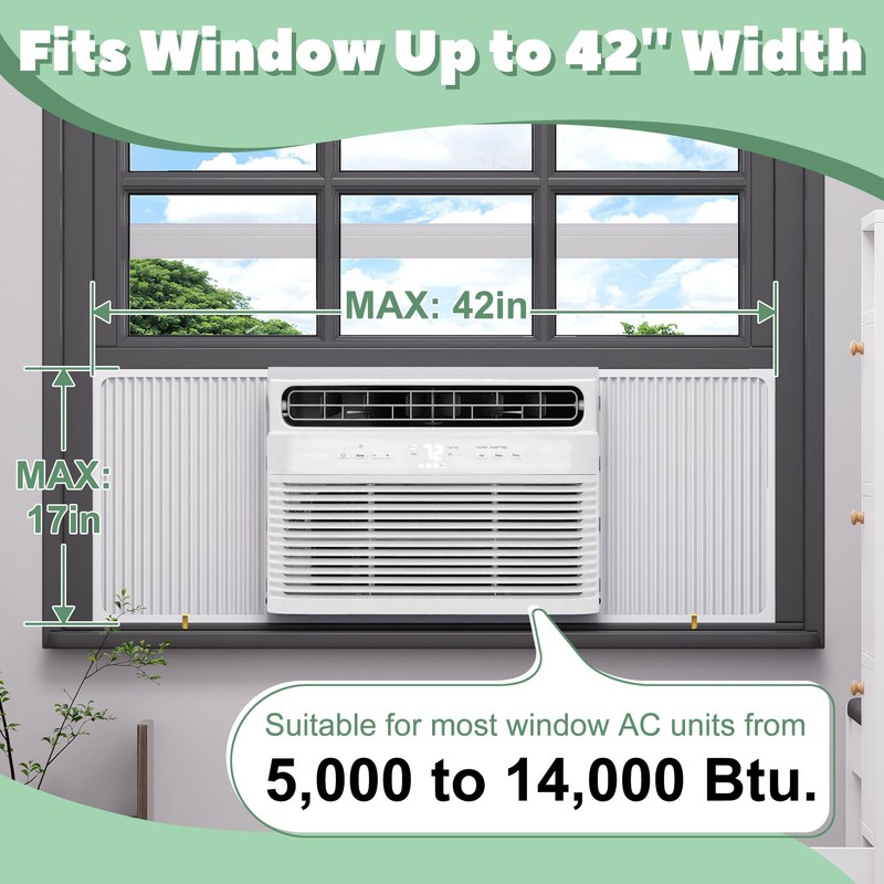 Memrita Window Air Conditioner Side Panels with Adjustable Frame, Universal