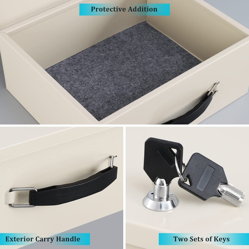 Dalmbox Portable Fire Safe Box with Key Lock, Fire Resistant