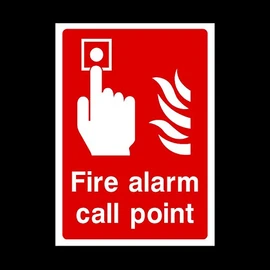 USSP&S Fire Alarm Call Point Plastic Sign - Red, Medium, Simple Style