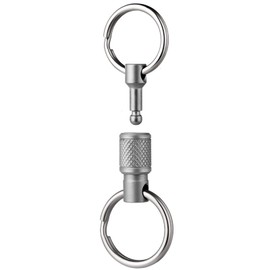 TIMULTI Titanium Keychain, Detachable Quick Release Carabiner, Key Chain, Includes 2 Split Rings, Small, Lightweight (2 x New Arrival)