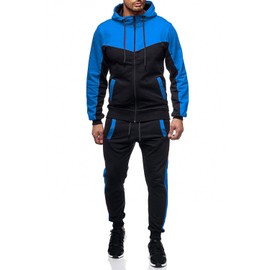 Marine Royal Track Suits for Men Set Full Zip Sweatsuit Outdoor Jogging Men Tracksuits