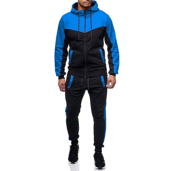 Marine Royal Track Suits for Men Set Full Zip Sweatsuit