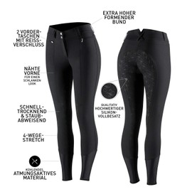 HORZE Women's Angelina Full Seat Breeches - Silicone Grip