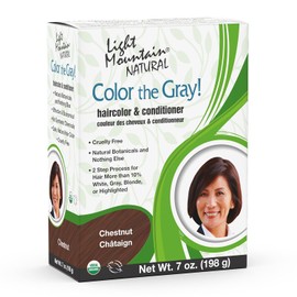 Light Mountain Natural Color The Gray! Hair Color & Conditioner, Chestnut, 7 oz (197 g) by Light Mountain
