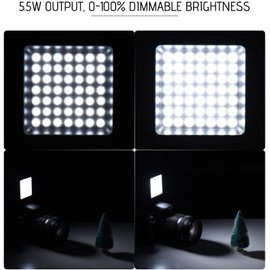 eDealz W36 Mini Interlock Camera LED Panel Light Dimmable Camcorder Video Lighting with Shoe Mount Adapter for Canon Nikon Sony A7 DSLR Pack of 2pcs