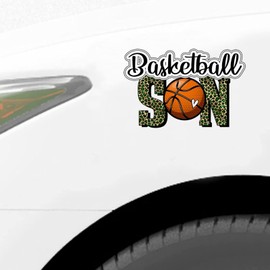 Football Son Sticker, Leopard Print Basketball Vinly Decal for Cars Laptops, Windows, Walls, Fridge, Toilet and More - Sport Theme Stickers 11in