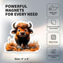 Buffalo Magnet 4 inch 2 Pack Vinyl for Fun Cute Souvenir Gift Refrigerator Fridge Dishwasher ID44999
