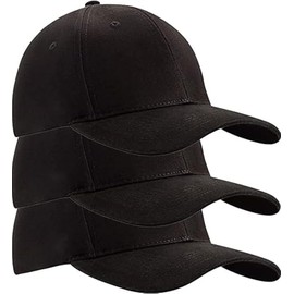 Romens Set of 3 Baseball Cap - Plain Cap Hat Lightweight Adjustable Washed Polo Style Hat Classic Sports Casual Cap Summer Sun Hat for Unisex Black