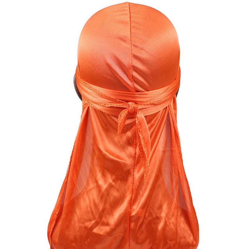 Men Silk Durag Long Straps Bandanas for Men Headwear Waves