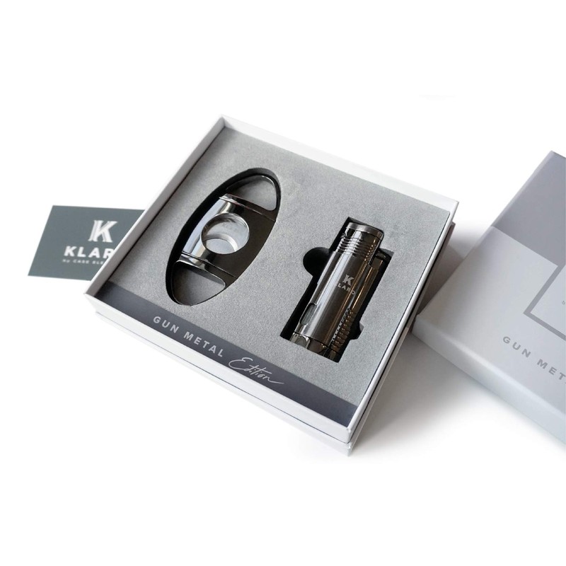 CASE ELEGANCE Klaro Cigar Accessory Kit Polished Gunmetal Finish Cutter
