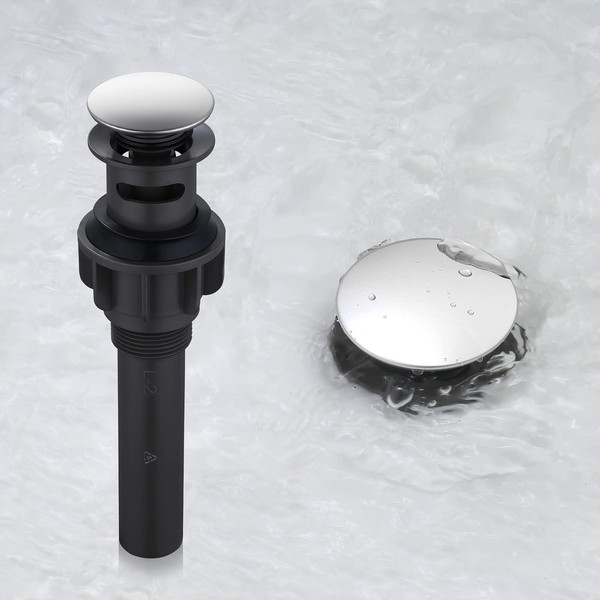 ARCORA Pop Up Sink Drain with Overflow, Chrome Bathroom Sink