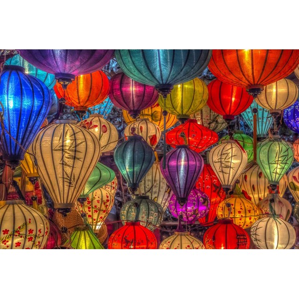 Lanterns in Hoi an City, Vietnam Floating Lights | Puzzle for Adults and Kids | Difficult 1000 Piece Jigsaw Puzzle Toy | Fun Quarantine Gift | Interactive Brain Teaser Challenge for Game Night