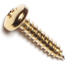 Hard-to-Find Fastener 014973127466 Phillips Pan Sheet Metal Screws, 10 x 3/4, Piece-40, Brass