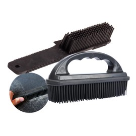 Tek Automotive Rubber Hand Brush & Pet Hair Remover Brush Set - Lint Fur Remover for Carpet, Stairs & Upholstery - Pet Hair Removal Comb & Tool for Sofa, Furniture, and Car Interiors