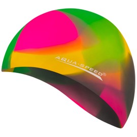 Aqua Speed Swimming Cap for Men, Bathing Cap Multi-Coloured with Storage Bag