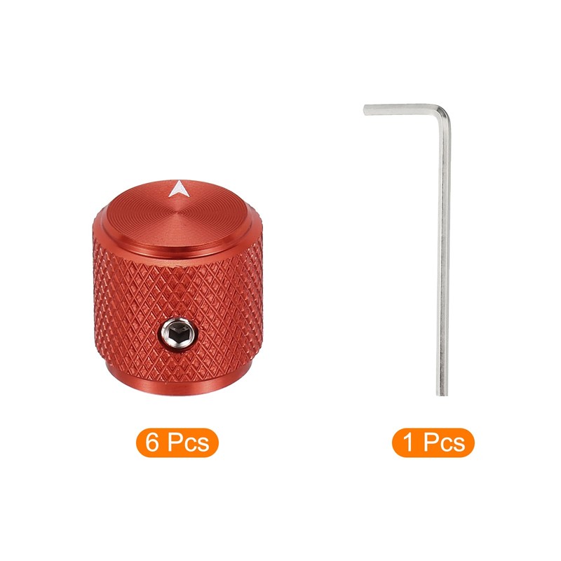 MECCANIXITY 6 Pcs Aluminium Potentiometer Knobs, 1/4" (6mm) Universal Volume