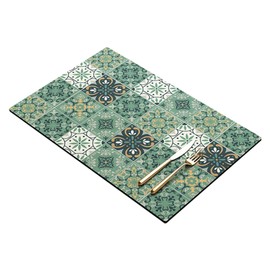 GYORI Double-Sided Non-Slip Draining Mat with Imitation Tile Print for Coffee Machines and Countertops