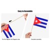HSQCEZ 12Pcs Small Cuba Flags on Wooden Stick Mini Cuban