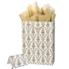 ysmile Large Flower Gift Bag for Women with Wrapping Tissue 14.1" Birthday Anniversary