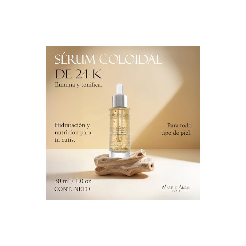 Marie Argan Sérum Facial Oro 24k 30ml Hidrata Ilumina Reafirma